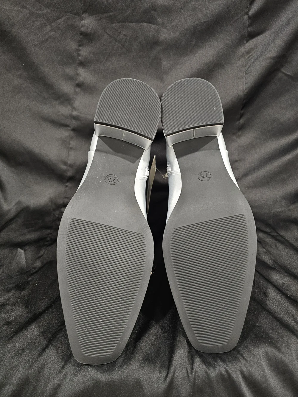 a new day Silver Metallic Square-Toe Ankle Boots with Side Zip